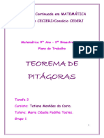 Teorema de Pitágoras: Formação Continuada em MATEMÁTICA Fundação CECIERJ/Consócio CEDERJ