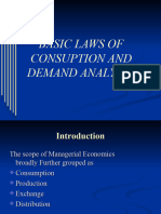 Basic Laws of Consuption and Demand Analysis