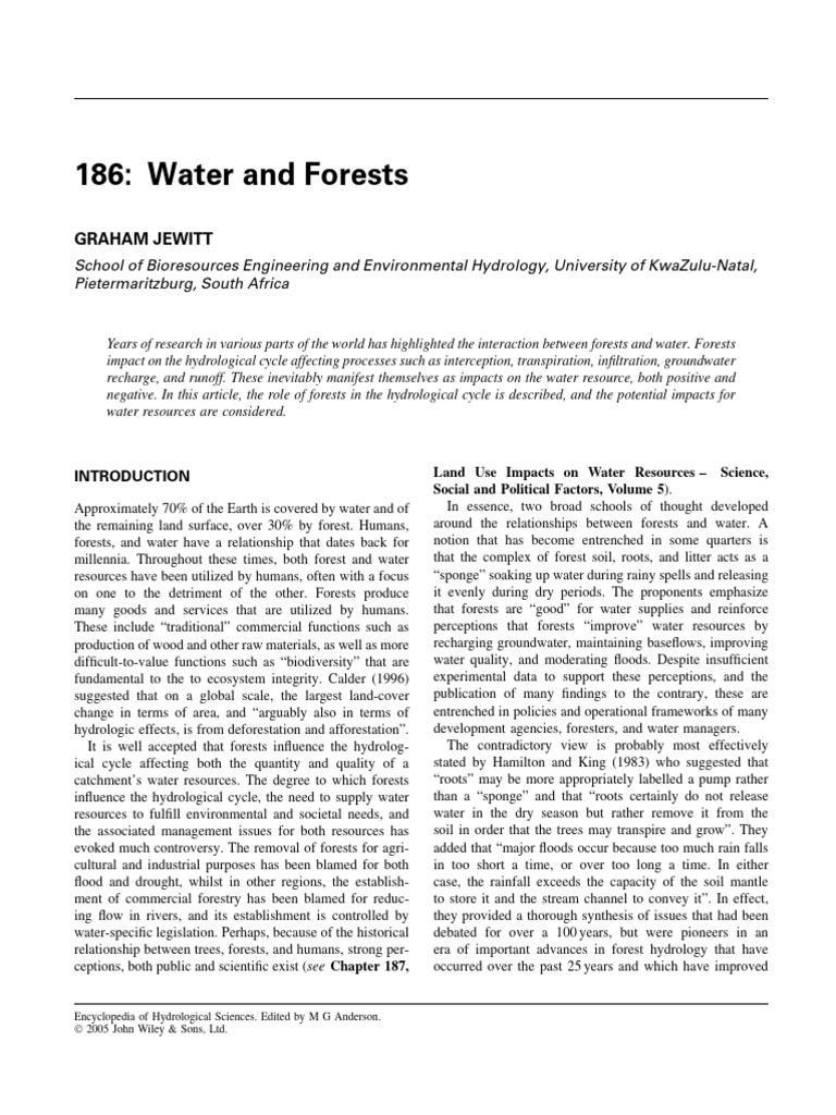 Water And Forests Pdf Stoma Soil