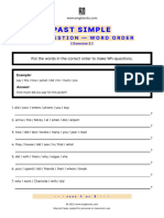 Past Simple WH Questions Word Order Exercise 2