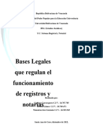 Bases Legales Que Regulan El Funcionamiento de Registros y Notarias