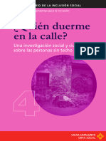 ¿Quién Duerme en La Calle? Una Investigación Social y Ciudadana Sobre Las Personas Sin Techo