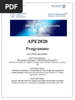 2020-09-23 - Ape2020 - Conference - Schedule