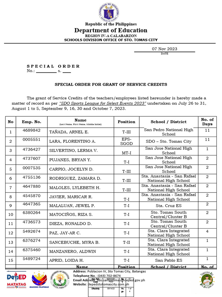 Service Credits for Teachers | PDF