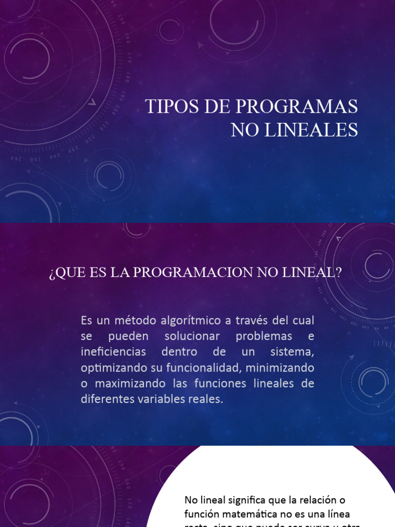 Tipos de Programas No Lineales | PDF | Programacion no lineal ...