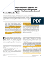 2005 Parasternal Block and Local Anesthetic Infiltration With Levobupivacaine After Cardiac Surgery With Desflurane