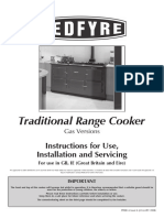 Redfyre Trad Range Cooker Gas Manual PR0814-6
