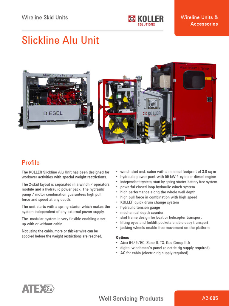 KOLLER Slickline Alu Unit Overview | PDF | Manufactured Goods | Vehicles