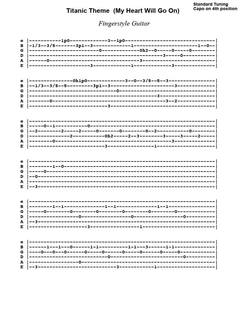 Titanic Tabs PDF PDF European Musical Instruments Chordophones