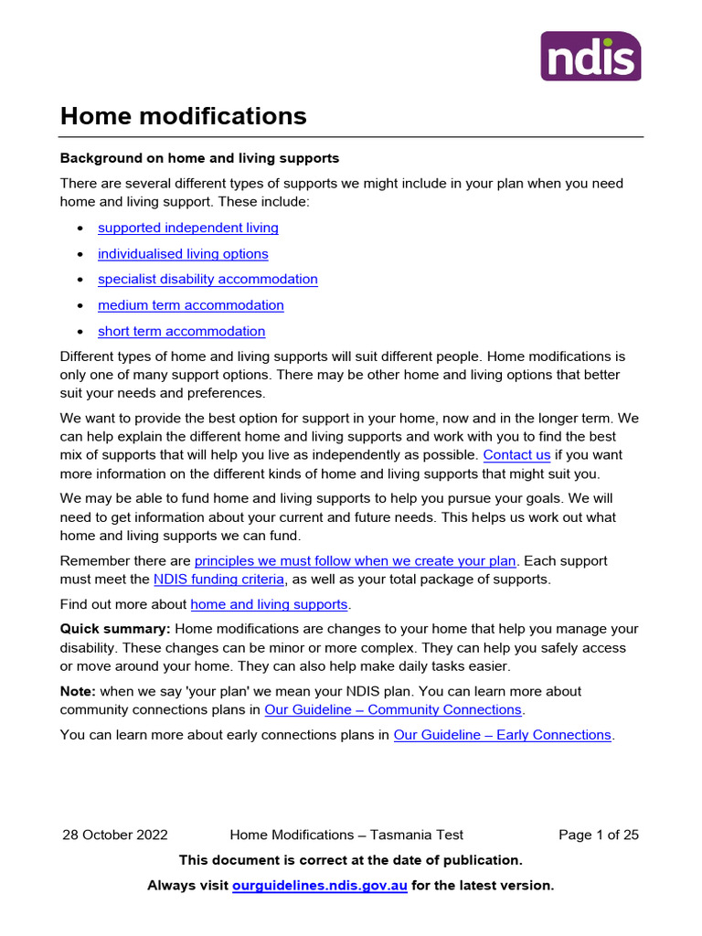 OG - Home modifications TAS 2022-10-28 | PDF | Lease | Occupational Therapy