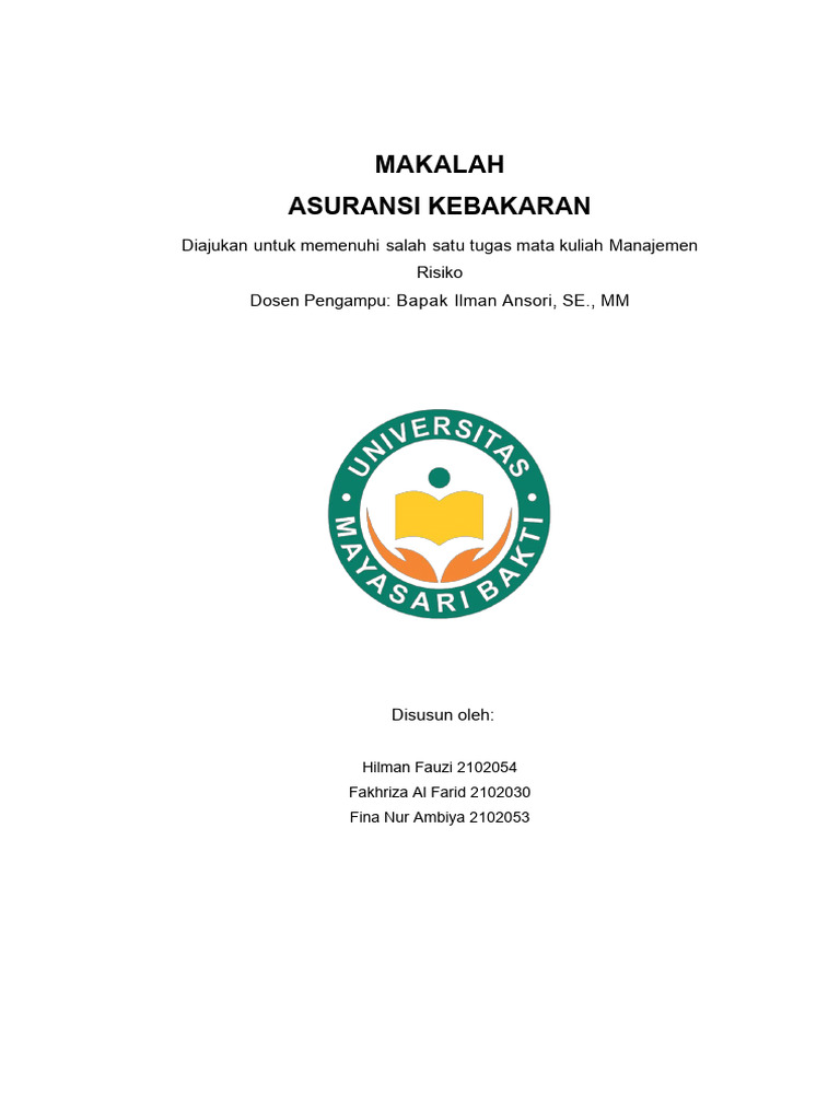Makalah Asuransi Kebakaran PDF