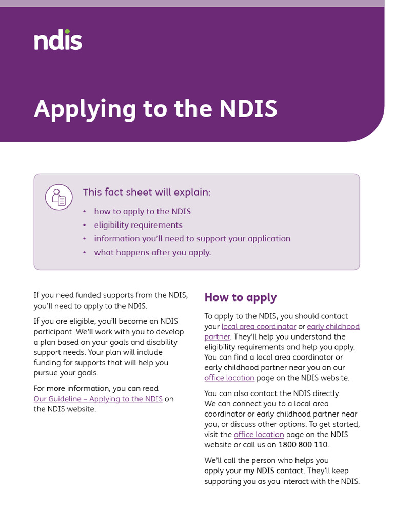 FS Applying To The NDIS PDF PDF Travel Visa Government And Personhood