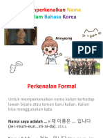 Memperkenalkan Nama Dalam Bahasa Korea