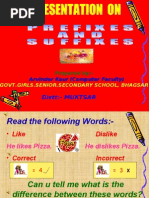 prefixes and suffixes