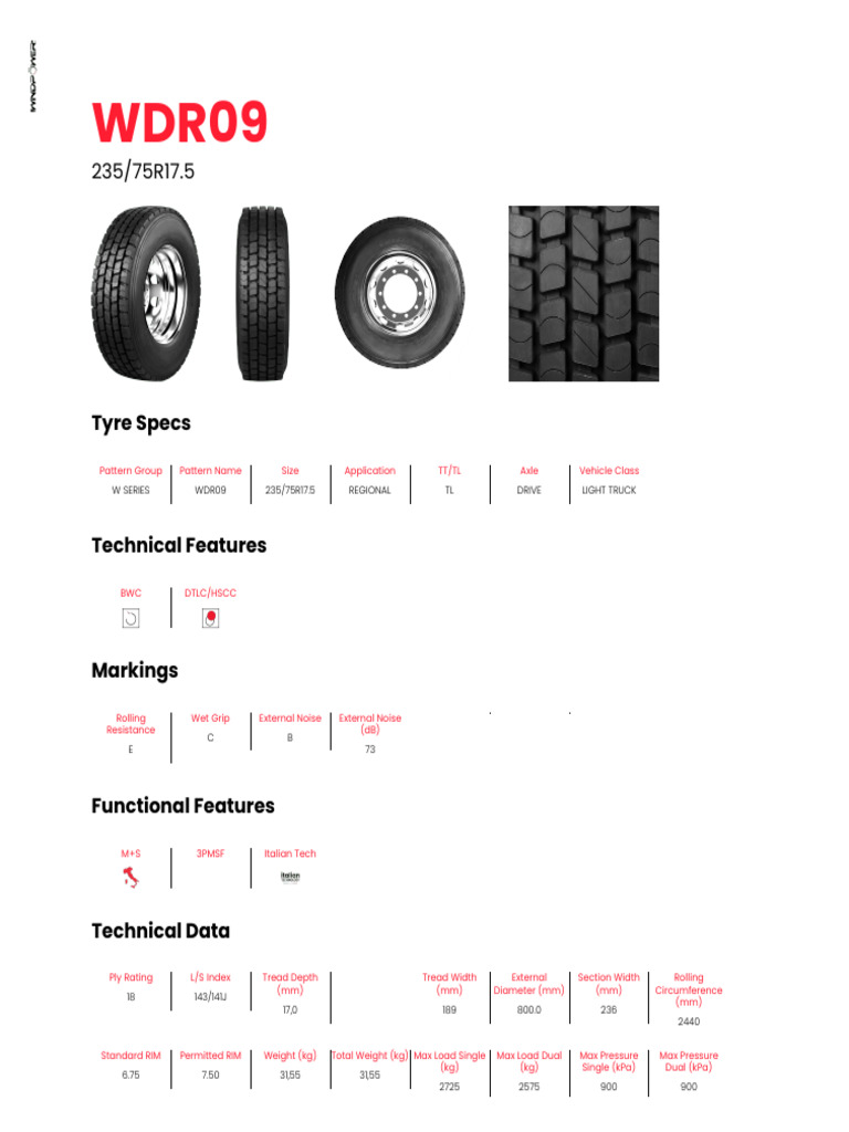 WDR09-235 75R17.5 | PDF