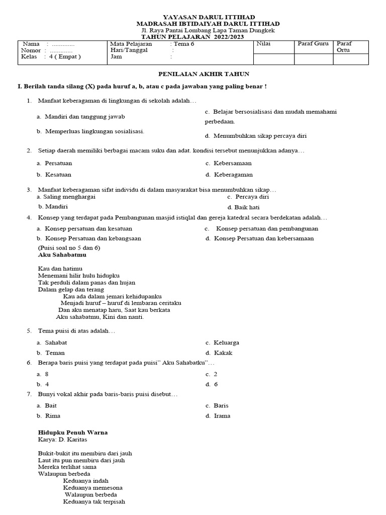 Kumpulan Soal PAT PDF Kelas 4 Tema 6: Membangun Pemahaman Mendalam tentang Energi dan Perubahannya