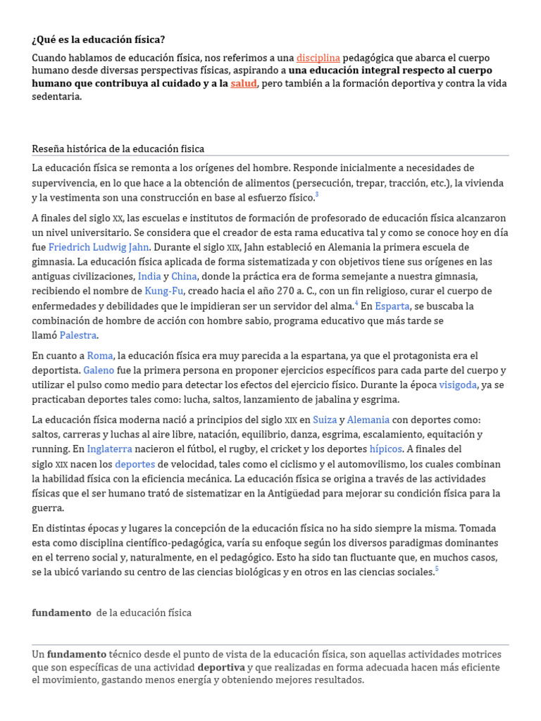 Educacion Fisica Pdf Educación Física