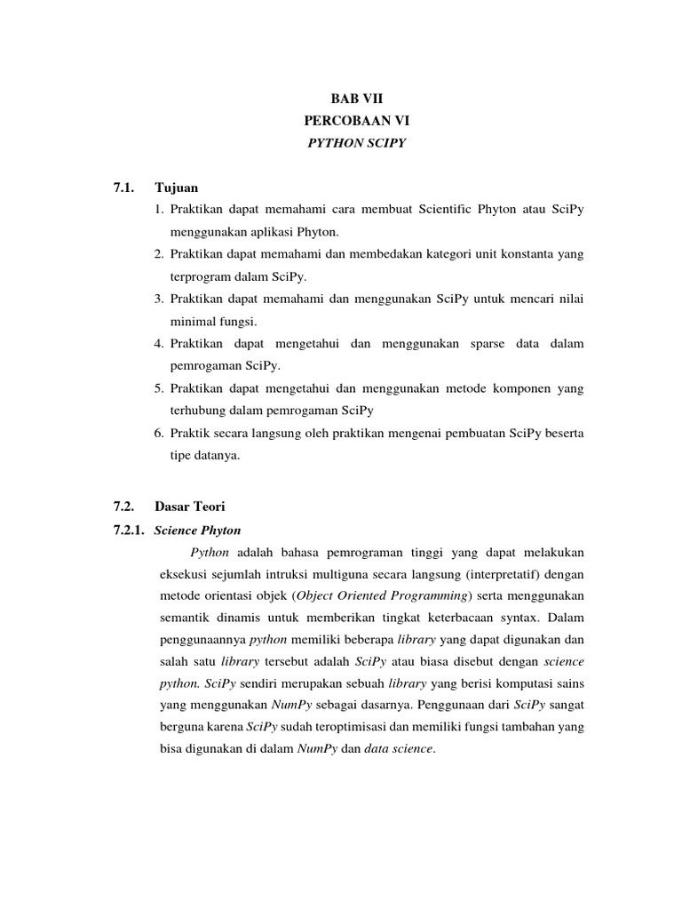 Panduan Lengkap Pemrograman SciPy | PDF