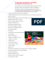 Lista de Utiles Escolares Cuarto Grado 2023-2024