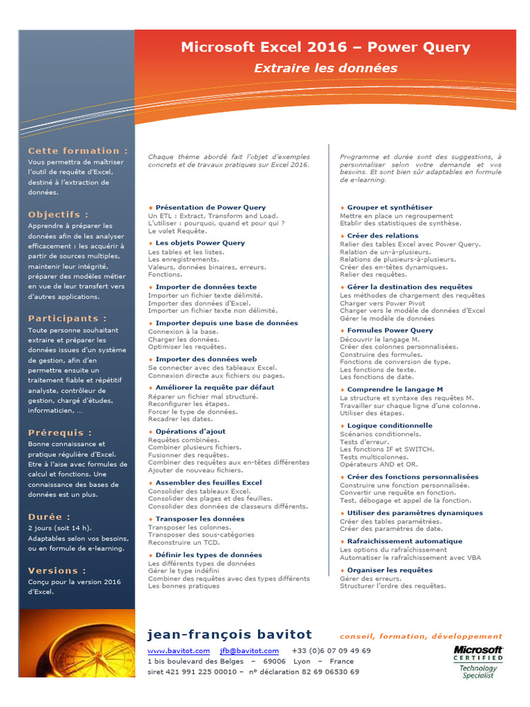 Formation Power Query pour Excel 2016 | PDF | Microsoft Excel ...