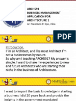 ARCH591 1. Introduction. Mindset