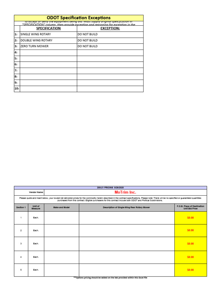 20821 Ohio DOT Bid Sheet Mine PDF Option (Finance) Land Vehicles