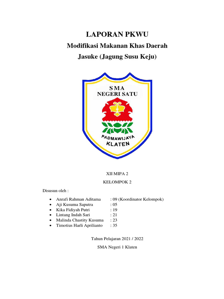 Laporan Pkwu - Kelompok 2 - Xii Mipa 2 | PDF