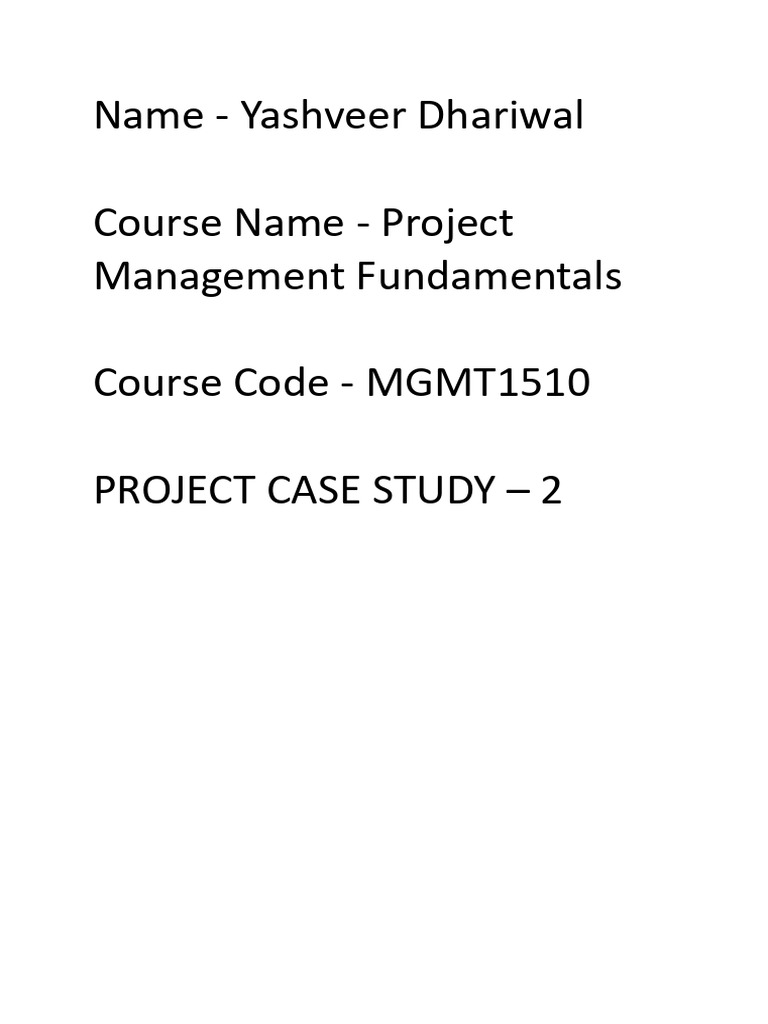 Project Case Study - 2 | PDF