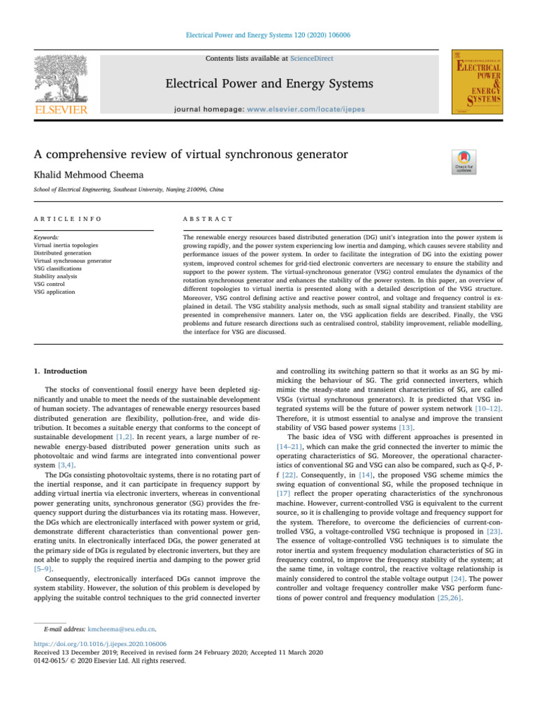 10 1016@j Ijepes 2020 106006 | PDF | Power Inverter | Electrical Grid