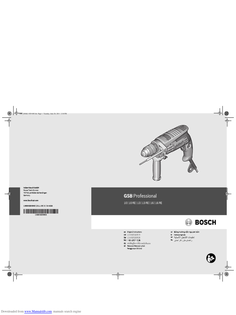 GSB Professional Power Tool Manual | PDF | Drill | Ac Power Plugs And ...