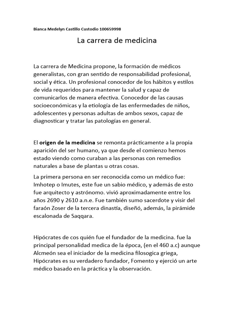 La Carrera de Medicina | PDF | Medicina | Medicina CLINICA