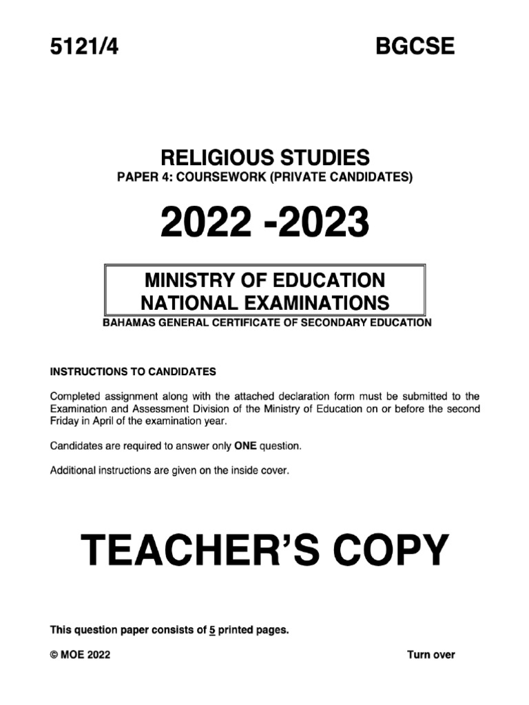 religion coursework 2023