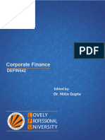 Defin542 Corporate Finance