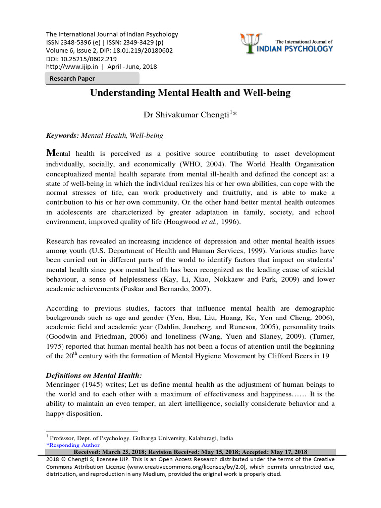 Understanding Mental Health | PDF | Well Being | Mental Health