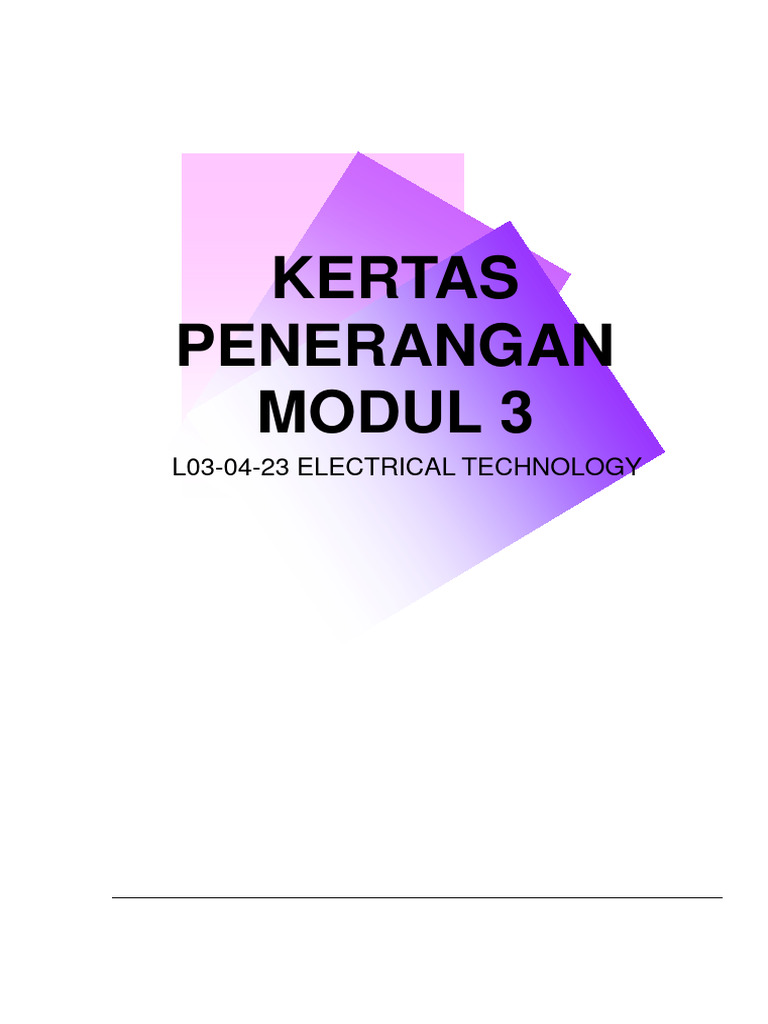 Modul 03 Electrical Technology (1) | PDF | Electric Motor | Electric ...