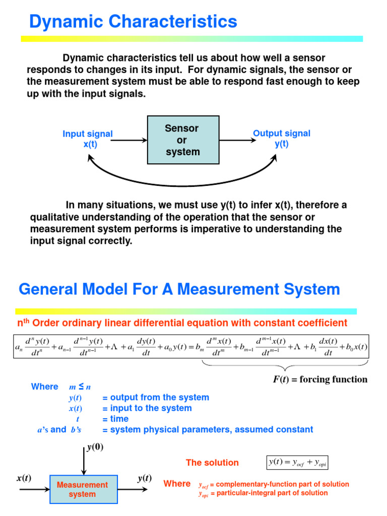 Dynamic Characteristics of Sensors | PDF | Damping | Ordinary ...