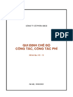 Mẫu Quy định chế độ công tác, công tác phí