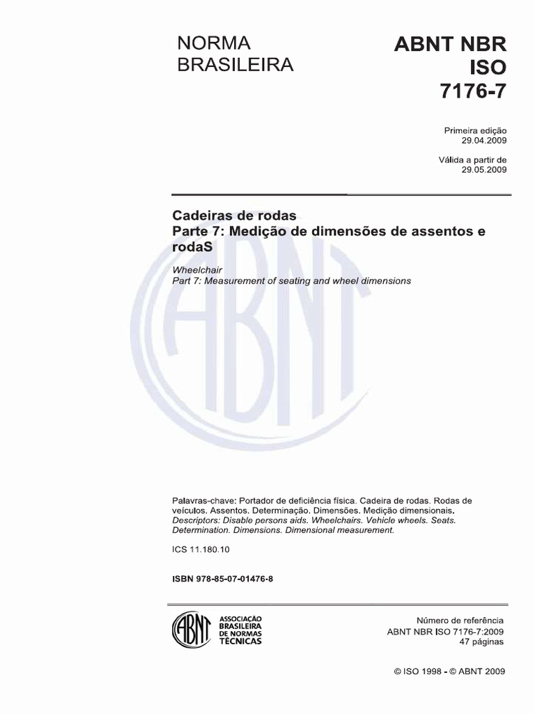 Abnt NBR Iso 7176-7 - 2009 | PDF