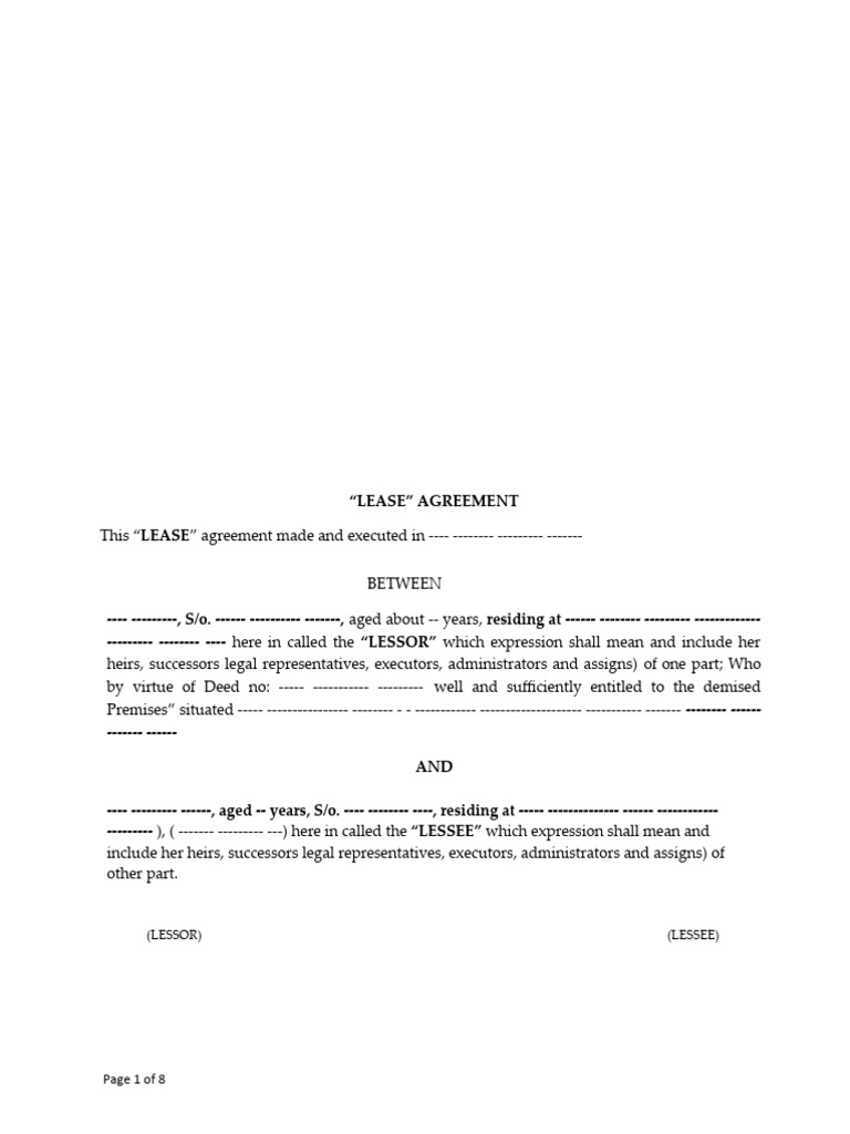 How to prepare Lease deed PDF