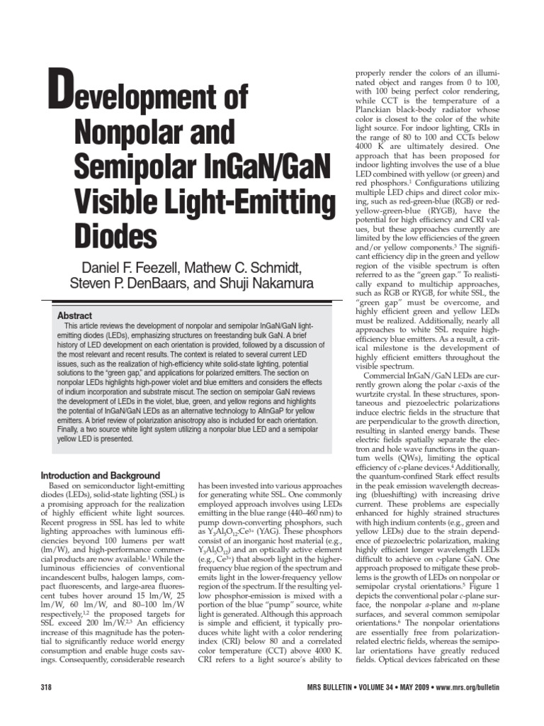 Nonpolar and Semipolar InGaN/GaN LEDs | PDF