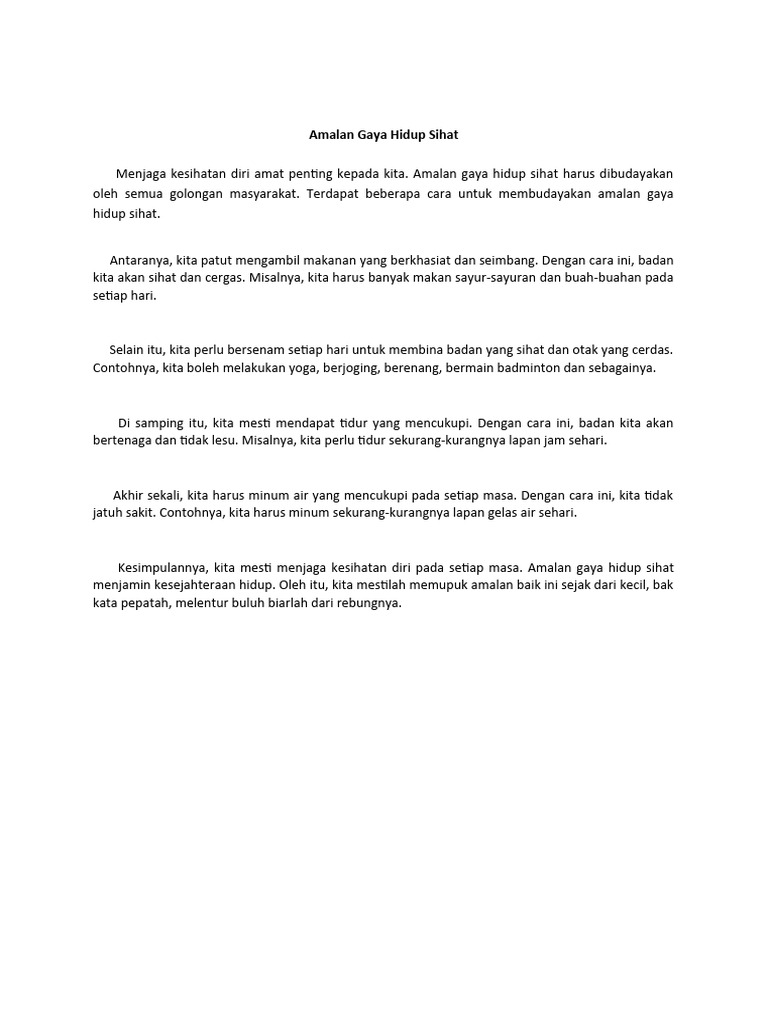 Amalan Gaya Hidup Sihat | PDF | Gaya Hidup