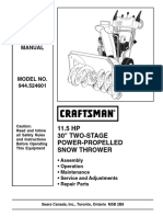 Craftman Snowblower 30 HP