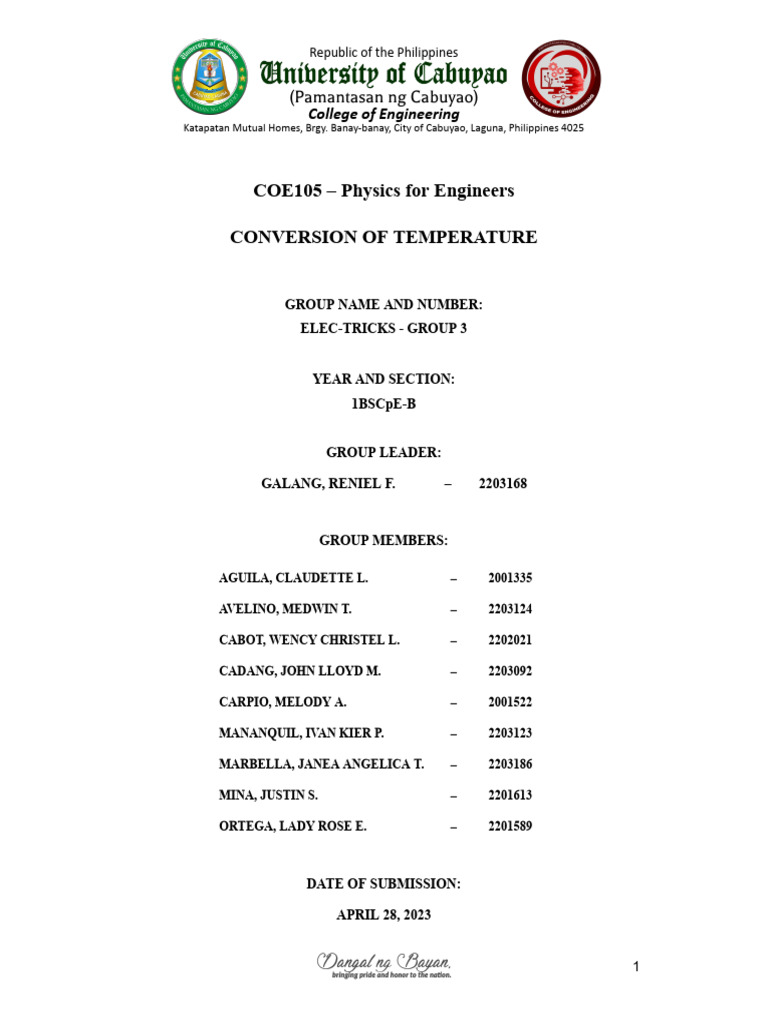 Temperature Conversion for Engineers | PDF