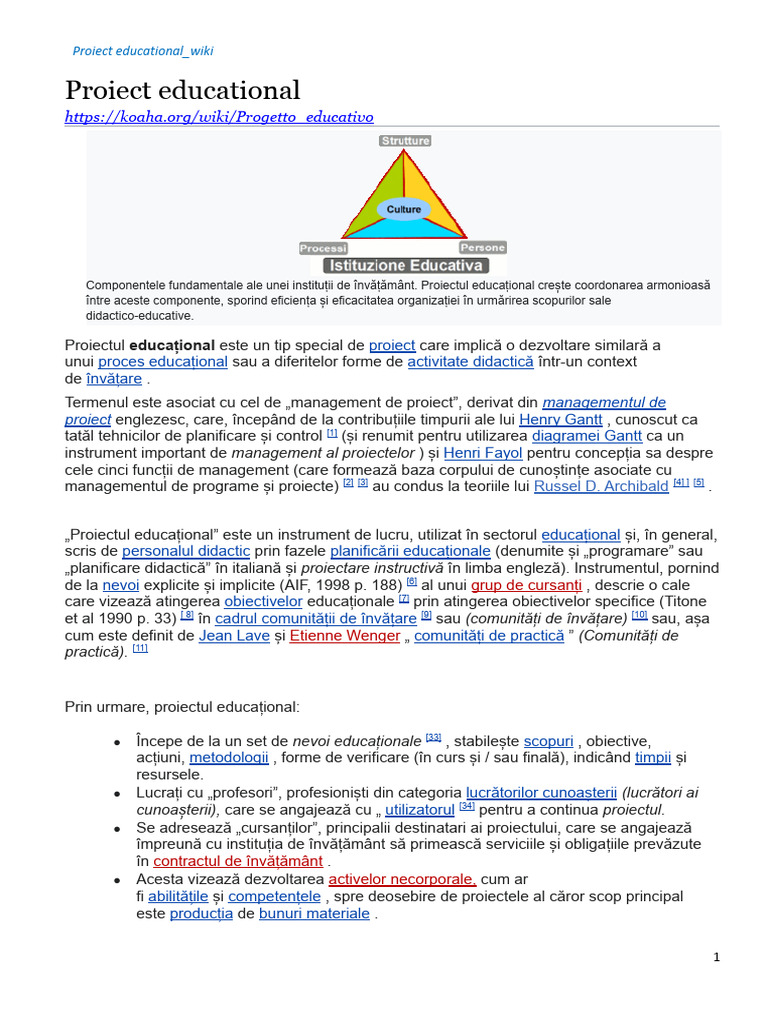 1 - Proiect Educational - Wiki | PDF