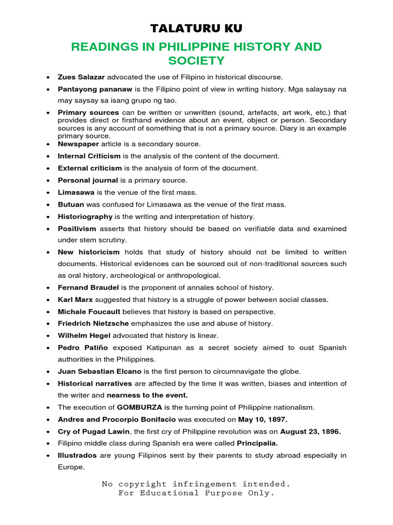 Readings in Philippine History and Society - Gen Ed | PDF | Philippines