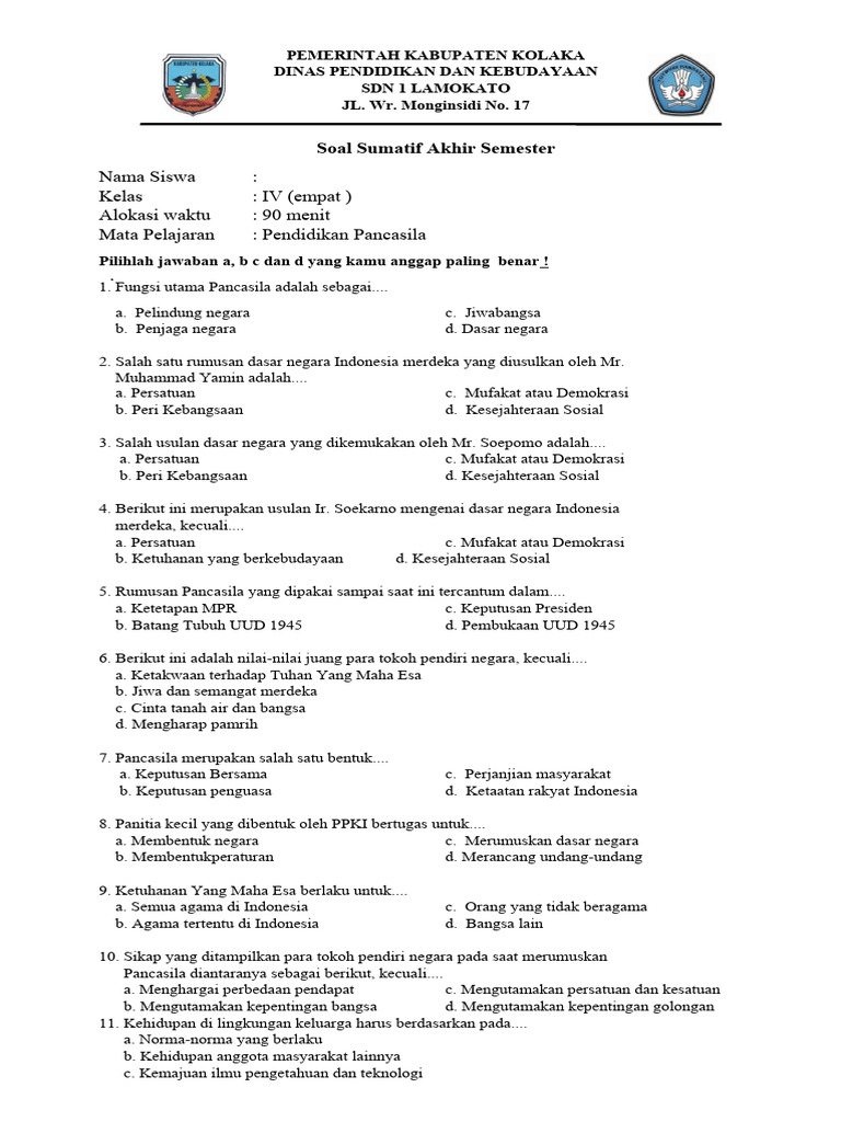 Mengoptimalkan Persiapan UAS PKn Kelas 4 Semester 1 Kurikulum 2013: Panduan Lengkap Download Soal dan Strategi Belajar Efektif