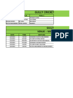 GULLY CRICKET - 23 9th& 10th MATCH FIXTURES