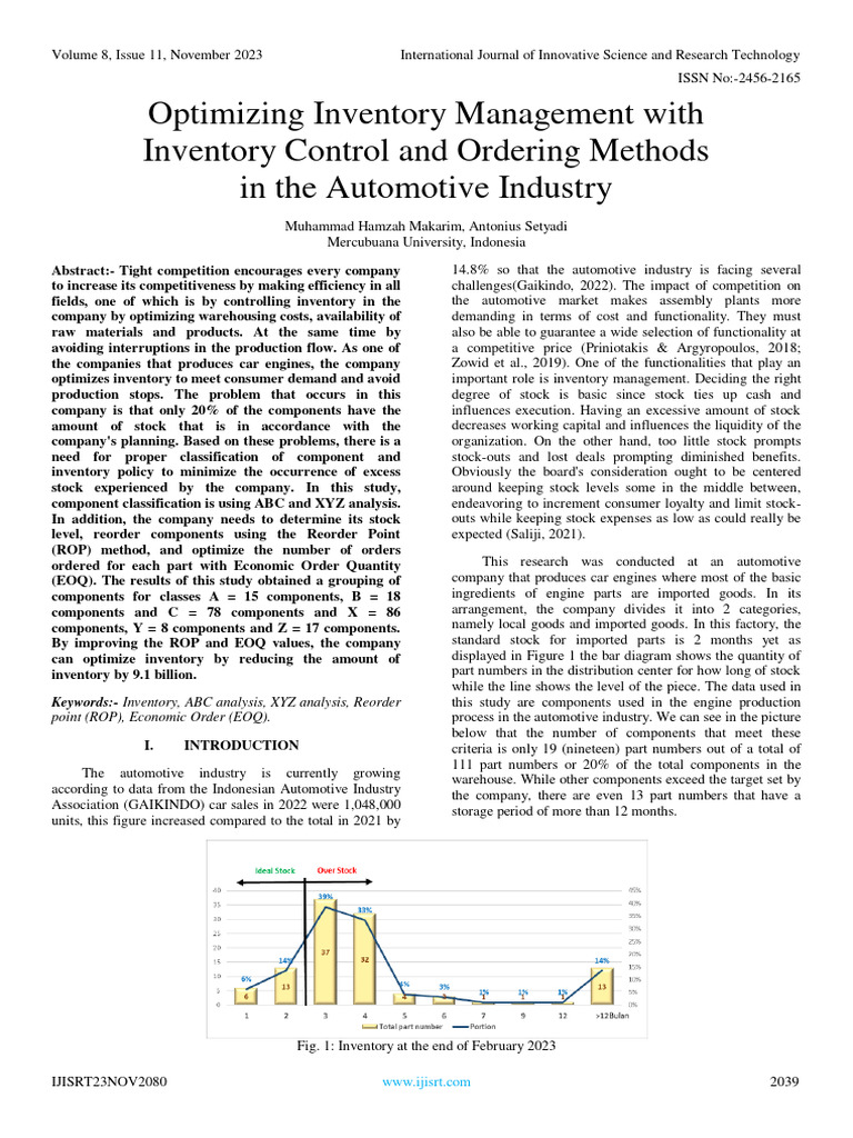 Optimizing Inventory in Automotive Industry | PDF | Inventory | Trade