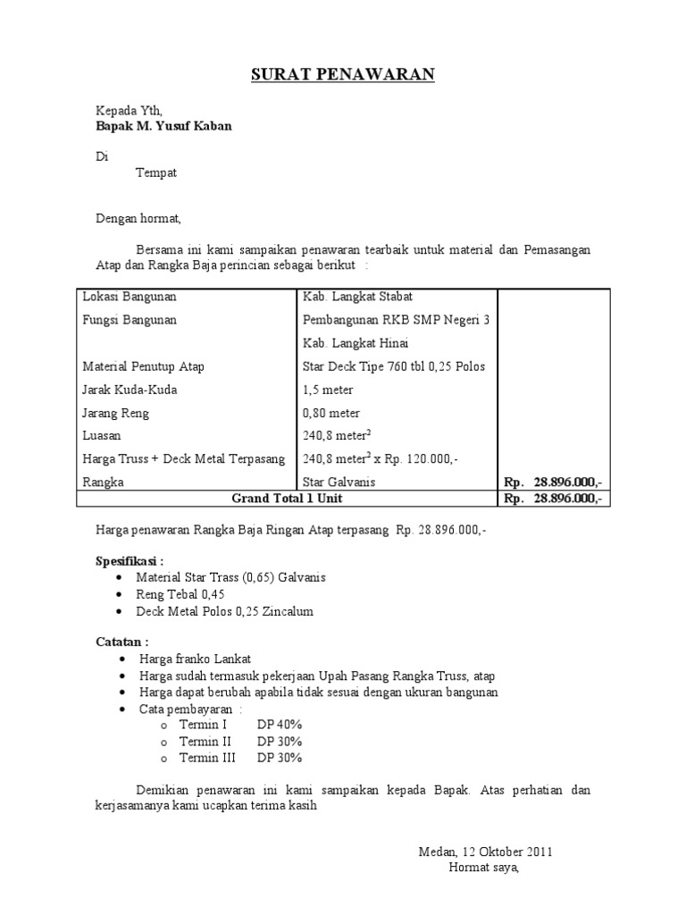 Surat Penawaran  PDF