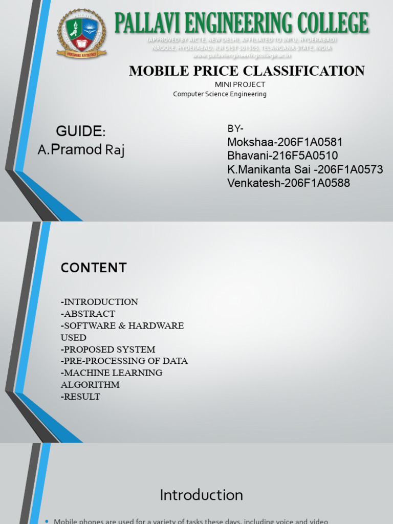 Mobile Price Prediction Using ML | PDF | Support Vector Machine ...